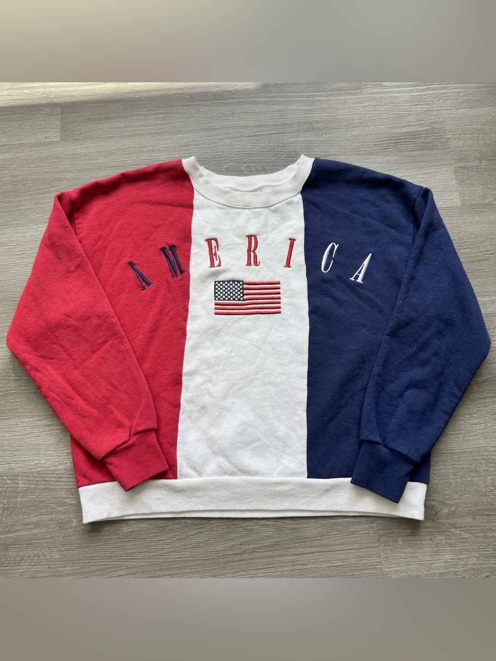 Isaac Morris Americana patriotic America flag sweatshirt crewneck - size XL